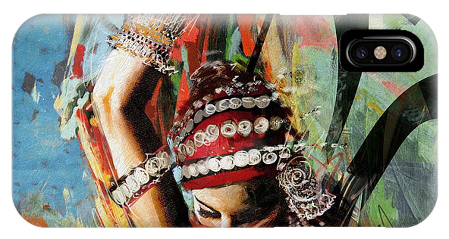 Belly Dance Art iPhone X Case featuring the painting Tribal Dancer 4 by Mahnoor Shah
