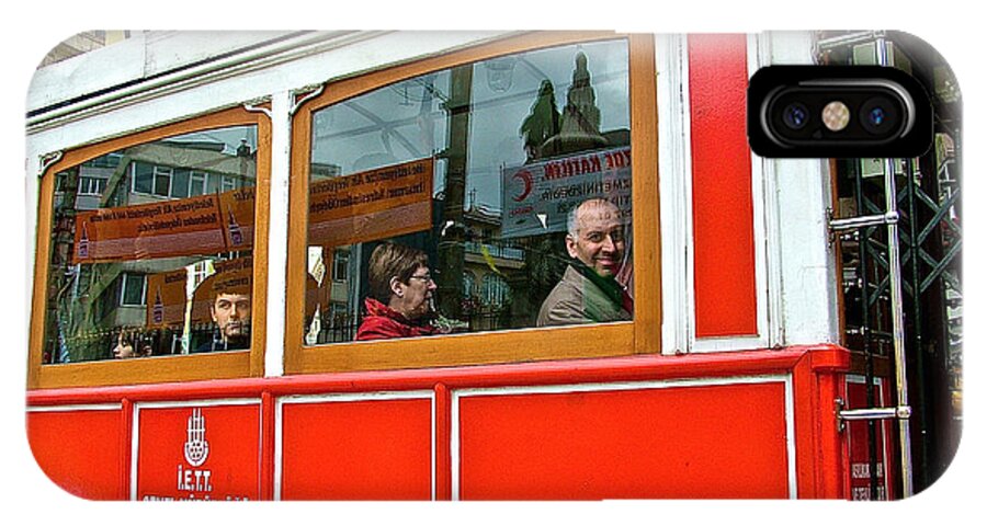 Trolley On Istanbul's Pedestrian Walkway iPhone X Case featuring the photograph Trolley on Pedestrian Walkway in Istanbul-Turkey by Ruth Hager