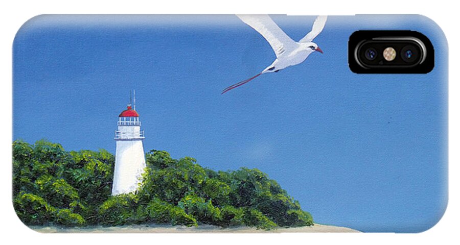 Red-tailed Tropic Bird iPhone X Case featuring the painting Tropic bird by David Clode