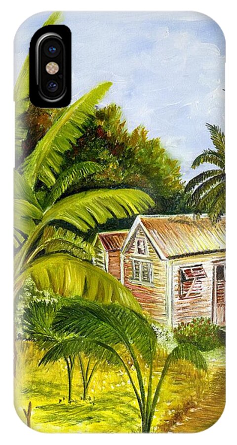 Home iPhone X Case featuring the painting Tropical Haven by Richard Jules