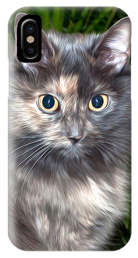 Cat iPhone X Case featuring the photograph Tropical Kitty by Photos By Cassandra