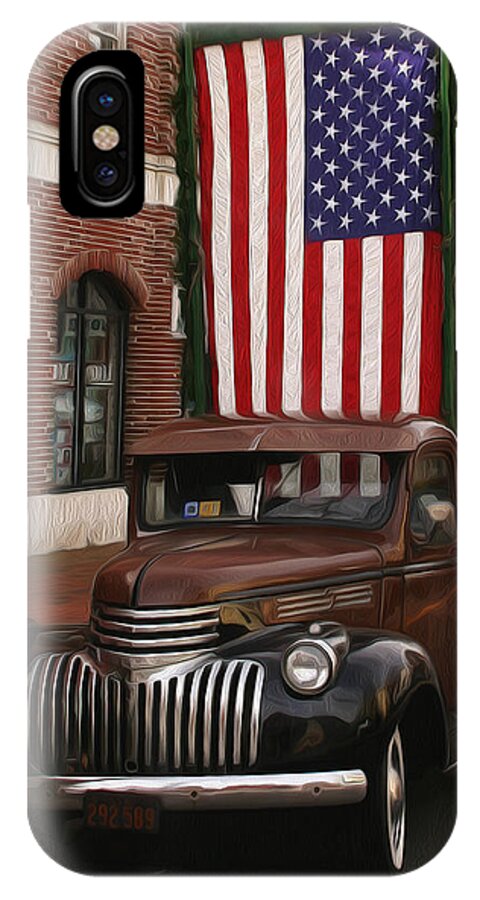 Old Glory iPhone X Case featuring the digital art Truckin Old Glory by Joe Paradis