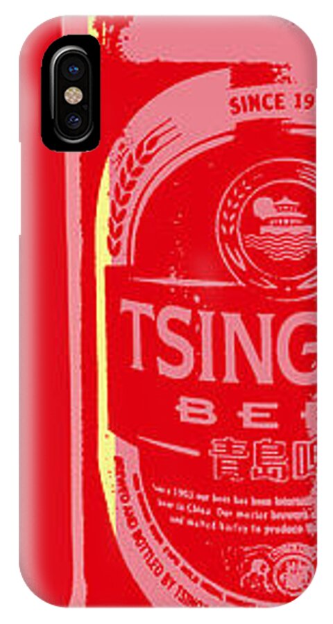 Beer iPhone X Case featuring the digital art Tsingtao beer by Jean luc Comperat