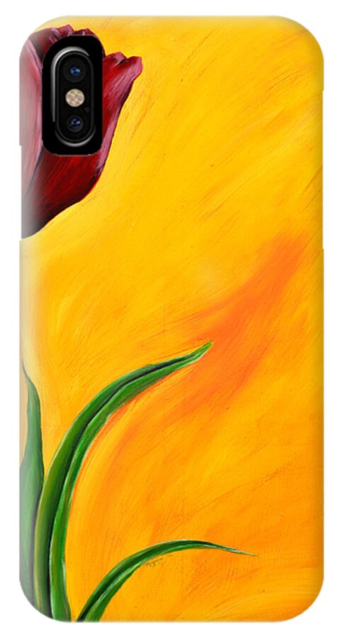 Tulip iPhone X Case featuring the painting Tulip by Meganne Peck