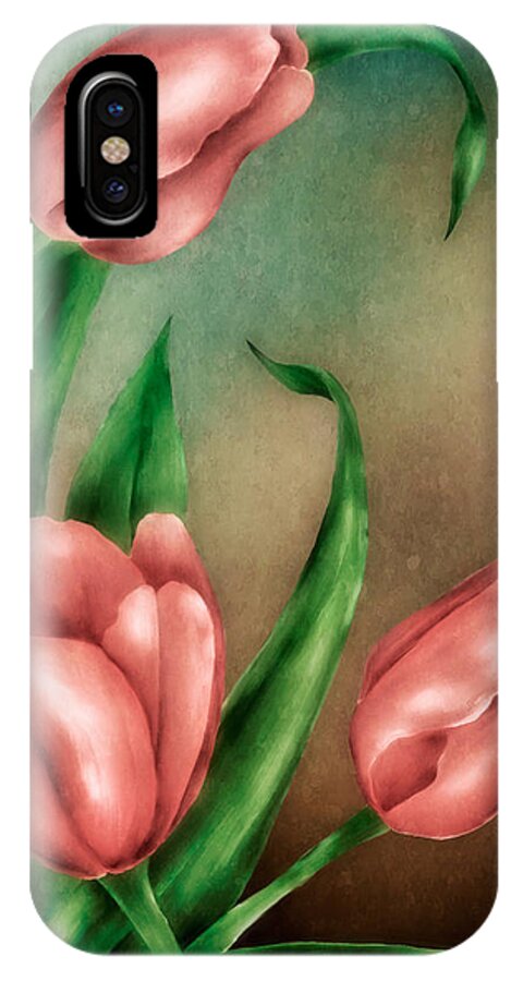 Tulip iPhone X Case featuring the painting Tulip Trio by Brenda Bryant