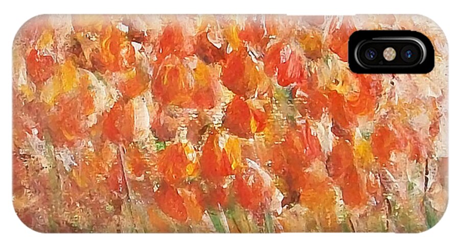 Impressionist iPhone X Case featuring the painting Tulips by Jane See