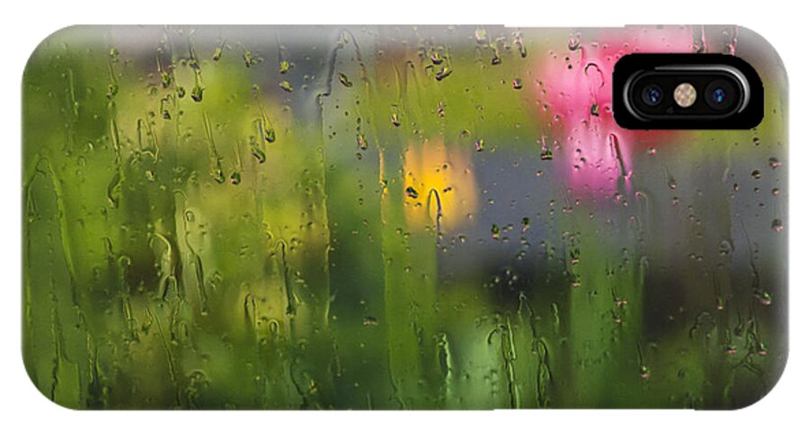 Spring iPhone X Case featuring the photograph Tulips Through the Rain by Maria Janicki