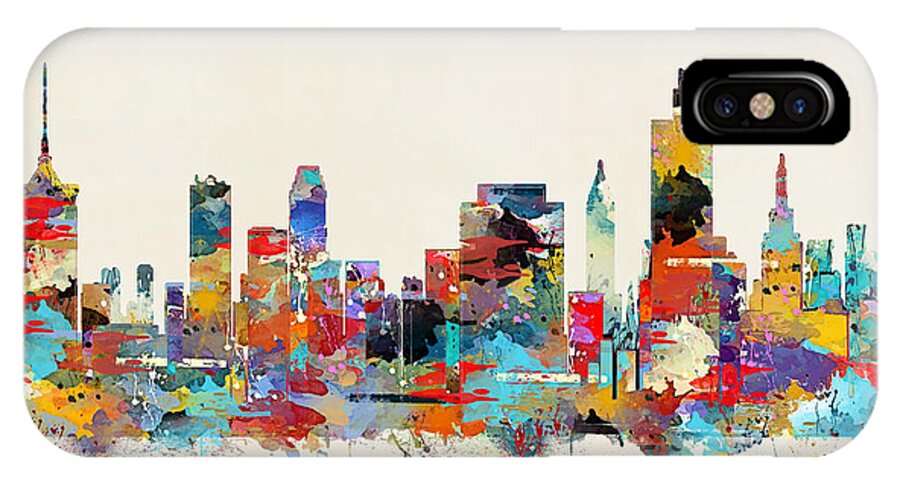 Tulsa Oklahoma Skylines iPhone X Case featuring the painting Tulsa Oklahoma by Bri Buckley