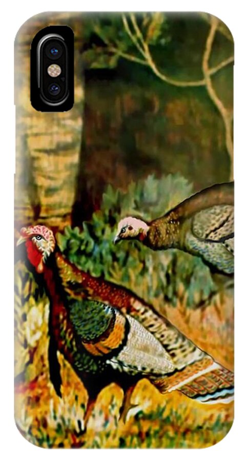 Turkey iPhone X Case featuring the drawing Turkey by Anthony Seeker