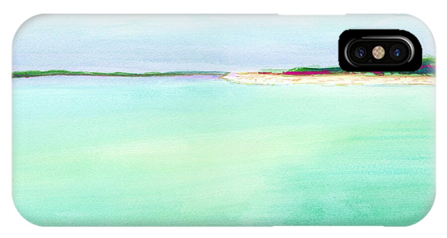 Ocean Scene iPhone X Case featuring the painting Turquoise Caribbean Beach Horizontal by Robyn Saunders