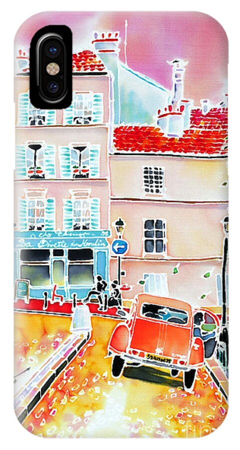 Paris iPhone X Case featuring the painting Twilight Montmartre by Hisayo OHTA