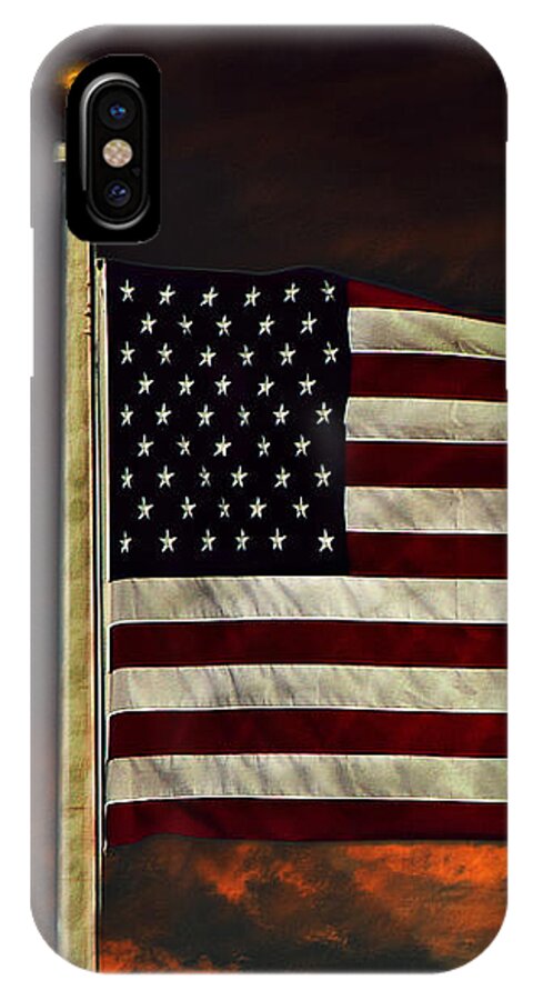 Flag iPhone X Case featuring the photograph Twilight's Last Gleaming by David Dehner