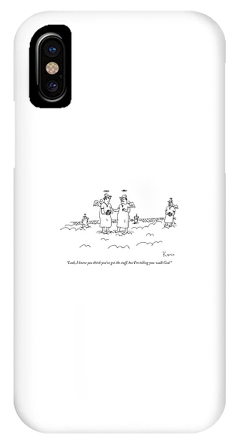 Two Angels Speak To Each Other In A Baseball iPhone X Case