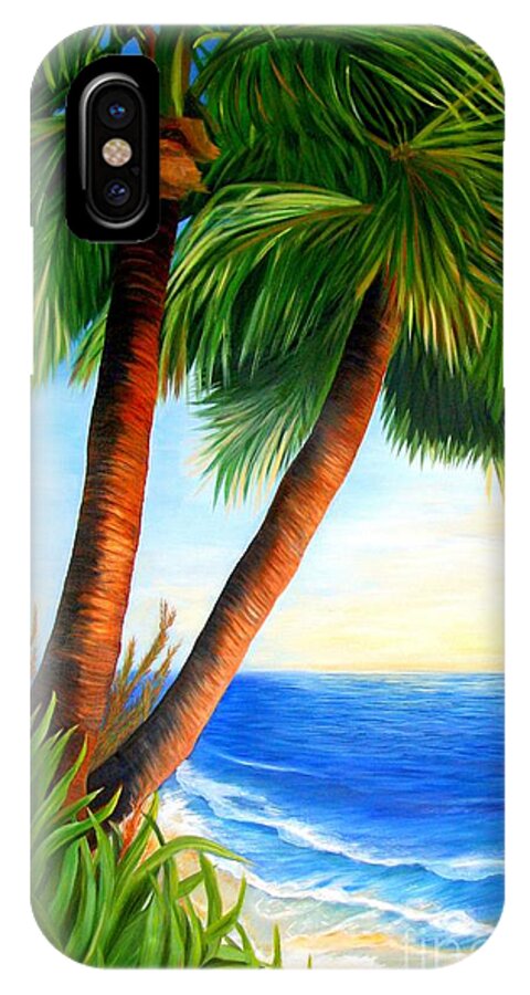 Art iPhone X Case featuring the painting Two Palms by Shelia Kempf