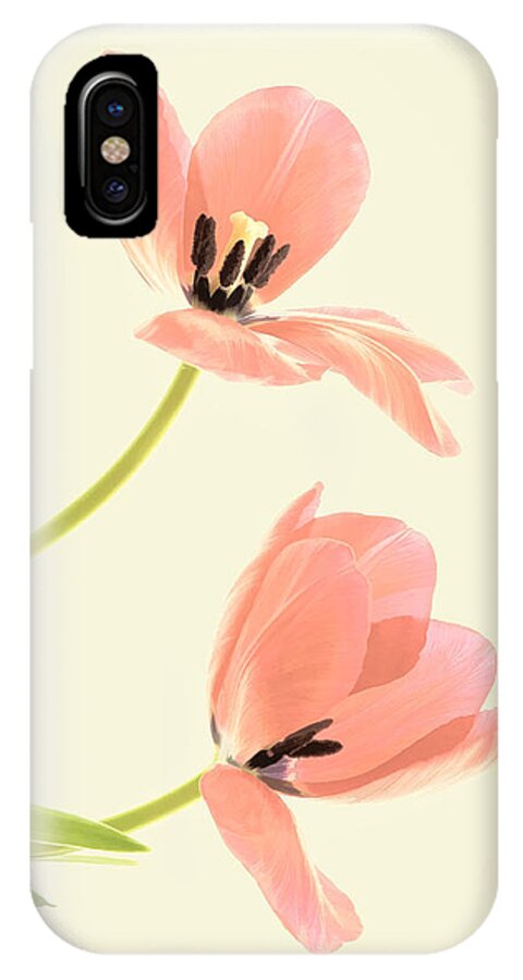Flowers iPhone X Case featuring the photograph Two Tulips in Pink Transparency by Phyllis Meinke