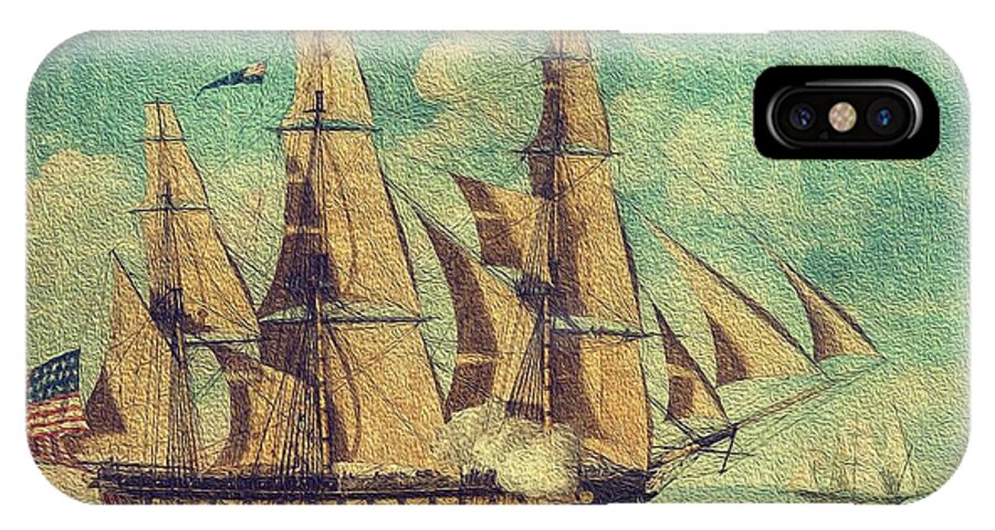 Old Ironsides iPhone X Case featuring the painting U S S Constitution 1803-1804 by Mim White