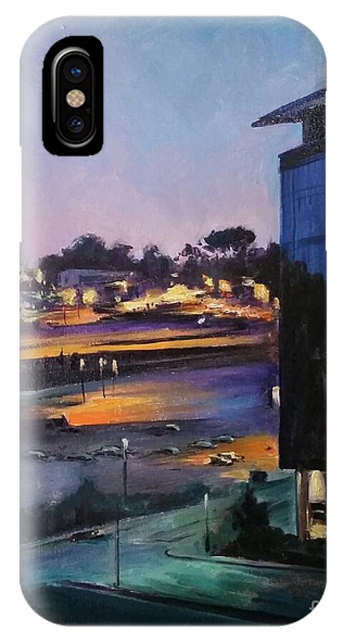 Building iPhone X Case featuring the painting Umass research building by Rose Wang