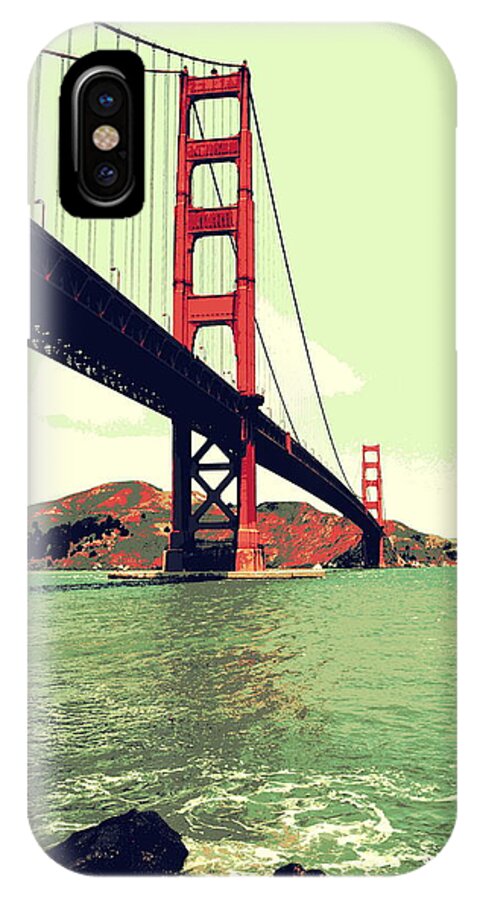 Golden Gate Bridge iPhone X Case featuring the photograph Under the Golden Gate by Michelle Calkins