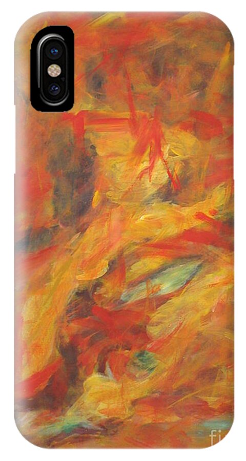 Abstract iPhone X Case featuring the painting Untitled IV by Fereshteh Stoecklein