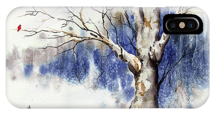 Tree iPhone X Case featuring the painting Untitled Winter Tree by Sam Sidders