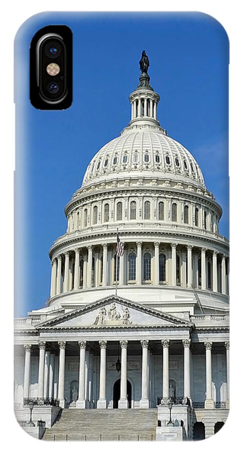 Usa iPhone X Case featuring the photograph US Capitol Building by Shanna Hyatt