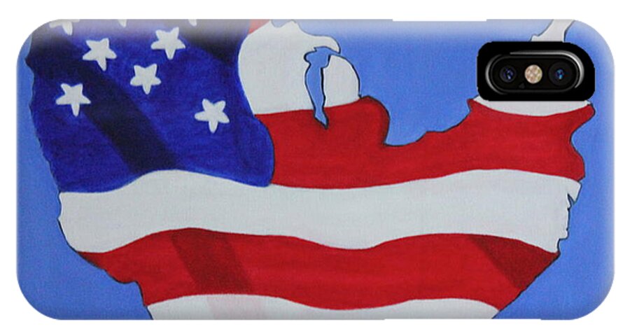All Products iPhone X Case featuring the painting Us Flag by Lorna Maza