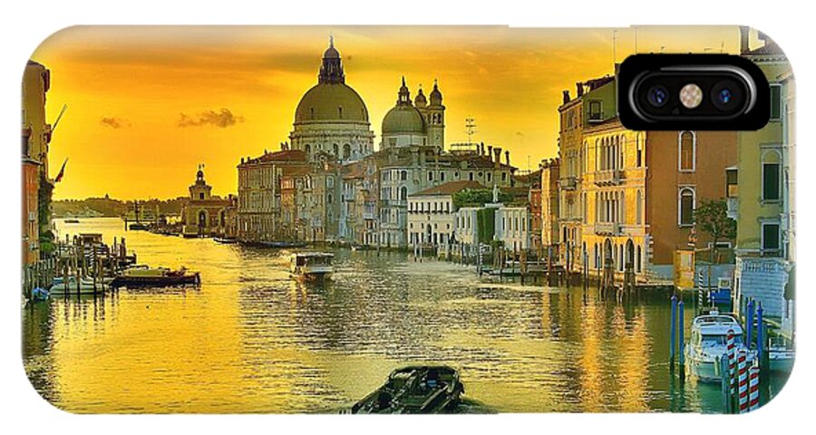 Venice 3 Hdr iPhone X Case featuring the photograph Golden Venice 3 HDR - Italy by Maciek Froncisz