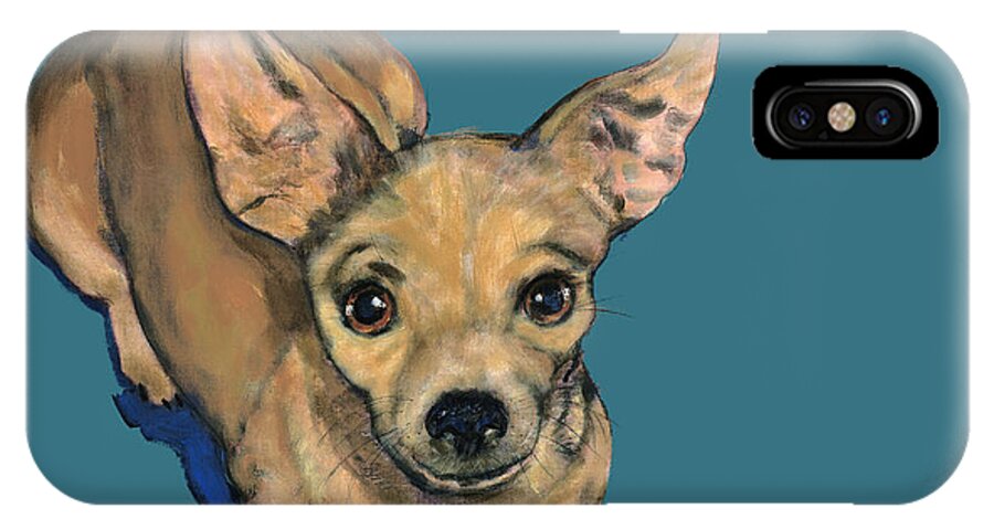 Chihuahua iPhone X Case featuring the painting View From Above by Dale Moses