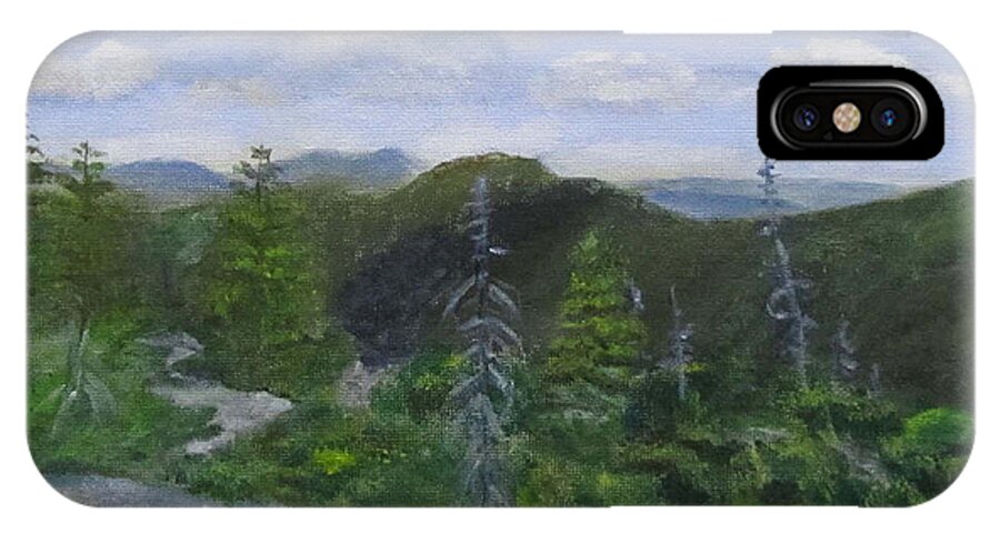 White Mountains iPhone X Case featuring the painting View from Noon Peak by Linda Feinberg