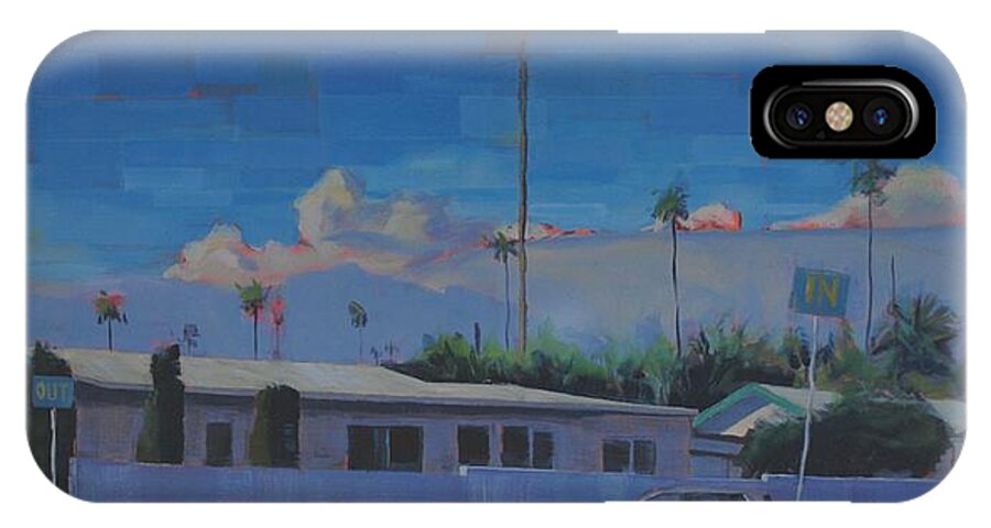 Highland Park iPhone X Case featuring the painting View from the Good Girls Cafe by Richard Willson