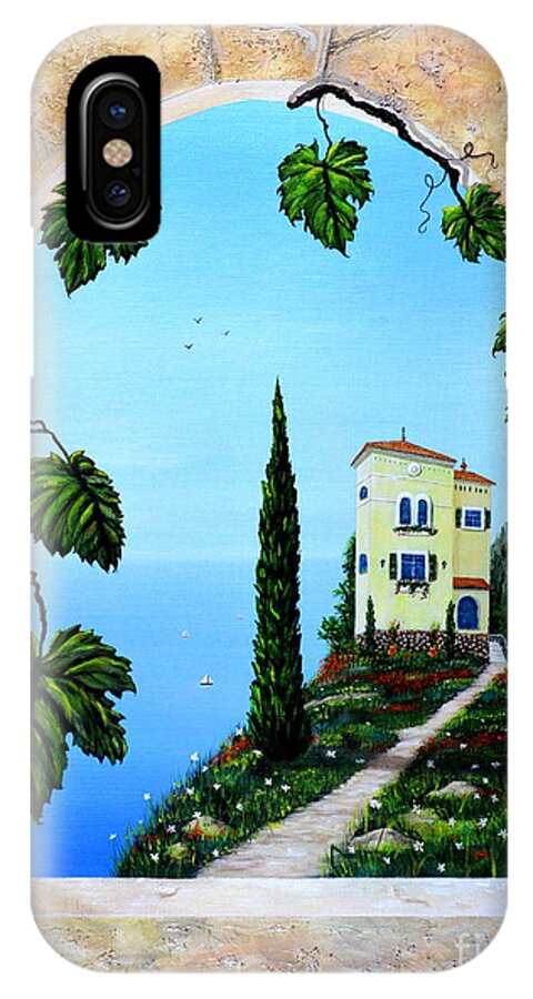 Villa iPhone X Case featuring the painting Villa by the Sea by Mary Scott