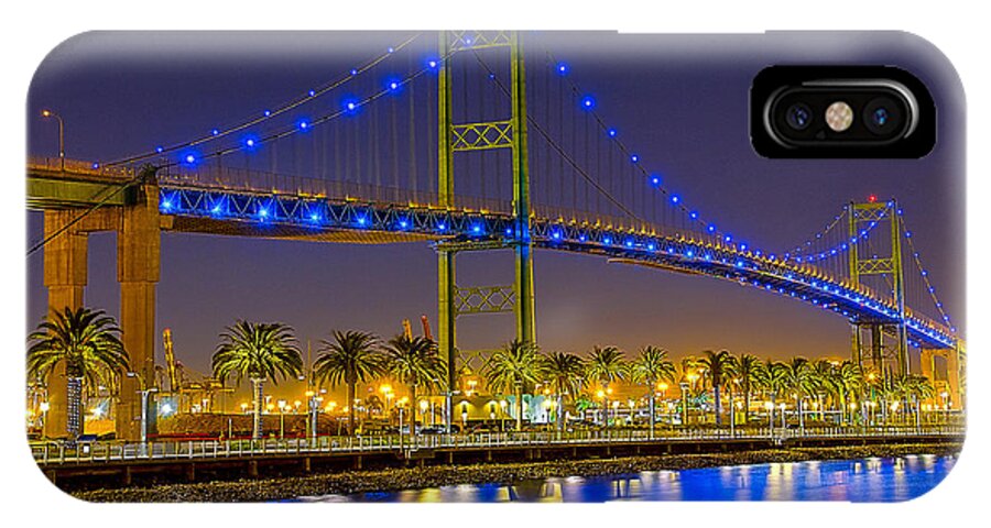 Bridge iPhone X Case featuring the photograph Vincent Thomas Bridge - Nightside by Jim Carrell