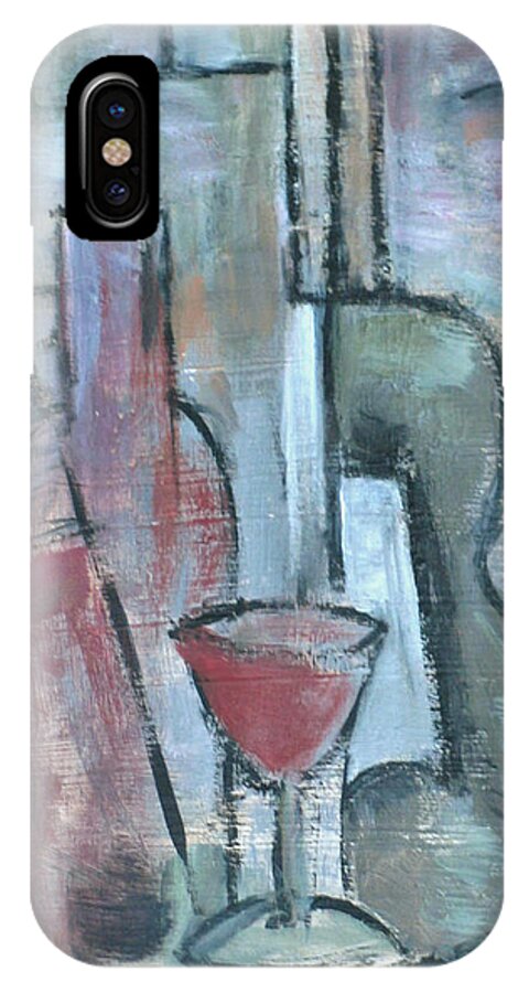 Contemporary iPhone X Case featuring the painting Vino Rojo by Trish Toro