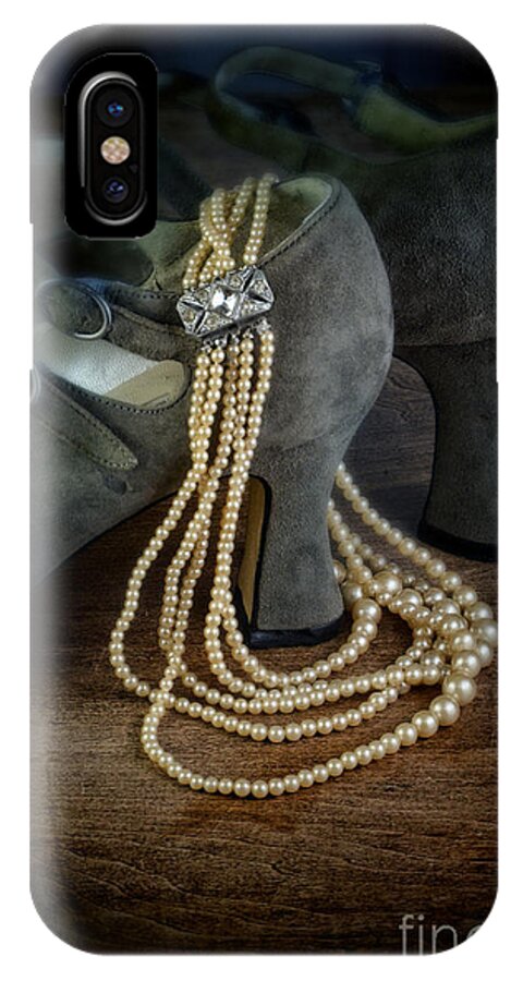 Shoes iPhone X Case featuring the photograph Vintage Pearls and Shoes by Jill Battaglia