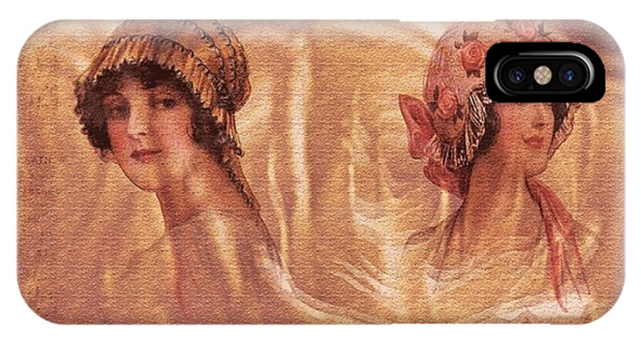 Vintage Victorian Rivals Ii iPhone X Case featuring the digital art Vintage Victorian Rivals II by Femina Photo Art By Maggie