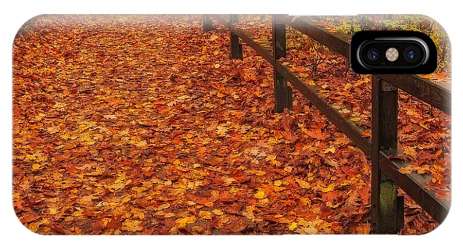 Autumn iPhone X Case featuring the photograph Walking in the rain by Maciej Markiewicz