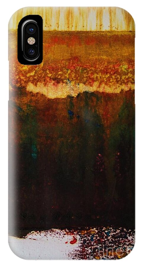 International iPhone X Case featuring the painting Walking Through The Fields of Gold by Helena Bebirian