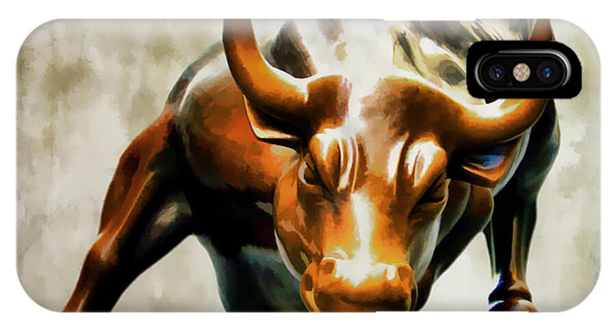 Wall Street Bull iPhone X Case featuring the photograph Wall Street Bull by Athena Mckinzie