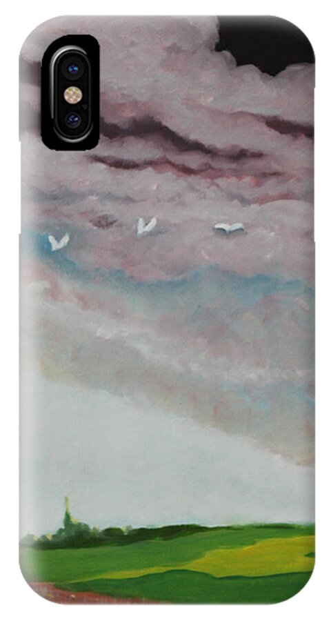 Landscape iPhone X Case featuring the painting Wallonia 2 by Tone Aanderaa