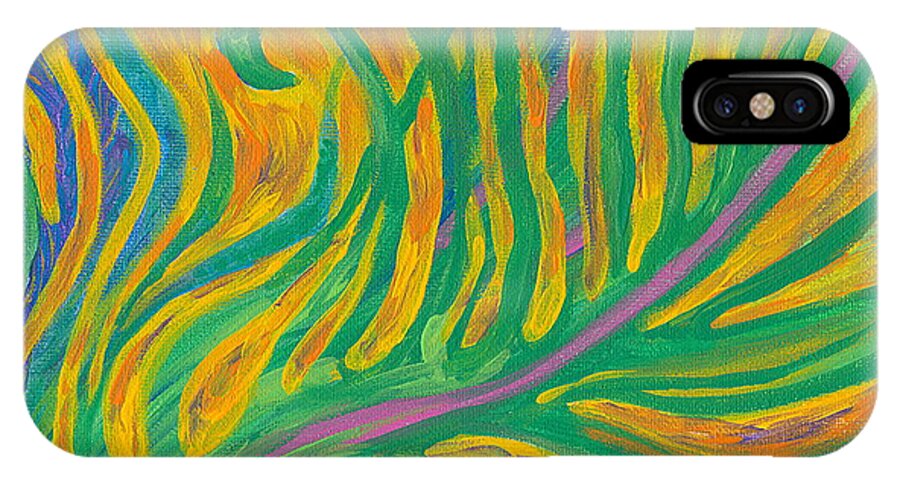 Feather iPhone X Case featuring the painting Wanting to Fly by Denise Hoag