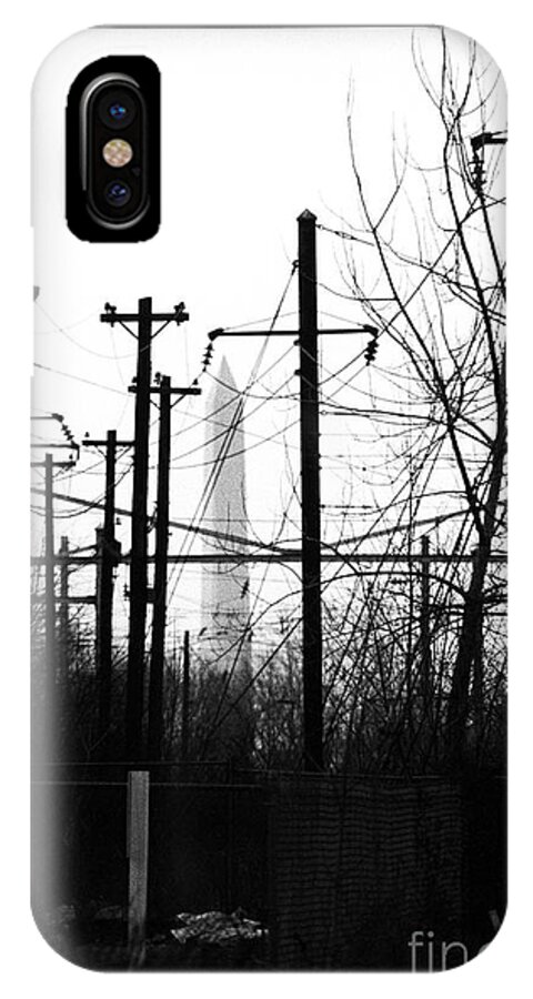 Manument iPhone X Case featuring the photograph Washington Monument from the Train Yard. Washington DC by Thomas Marchessault