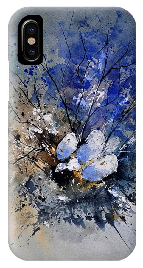 Abstract iPhone X Case featuring the painting Watercolor 415081 by Pol Ledent