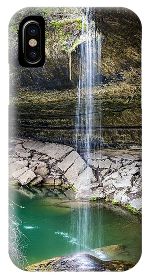 Waterfall At Hamilton Pool iPhone X Case featuring the photograph Waterfall at Hamilton Pool by David Morefield