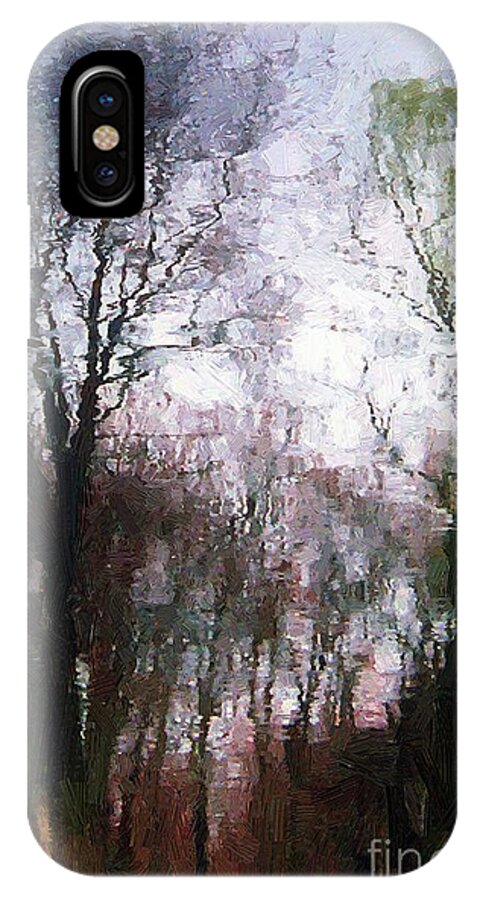 Connecticut iPhone X Case featuring the painting Wavy Willows by RC DeWinter