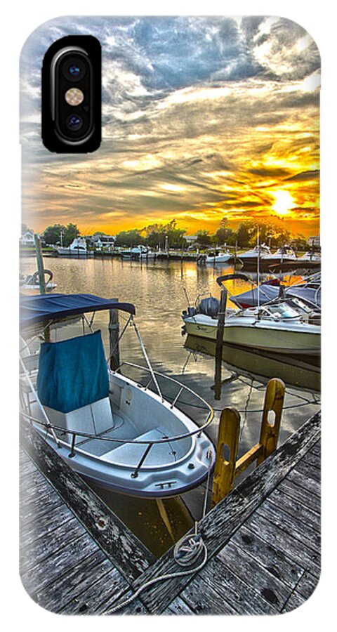 Westhampton iPhone X Case featuring the photograph Westhampton Beach Marina Sunset by Robert Seifert