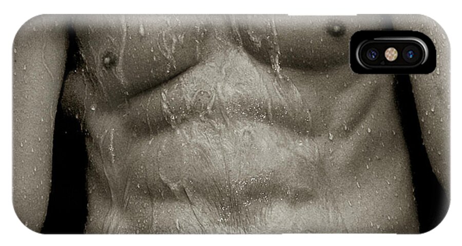 Male iPhone X Case featuring the photograph Wet Torso by Dave Milstead