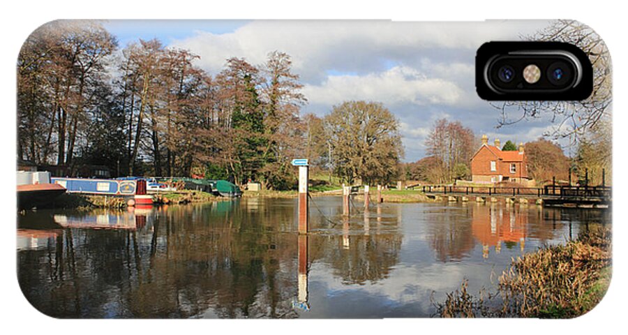 Ripley iPhone X Case featuring the photograph Wey Canal Surrey England UK by Julia Gavin