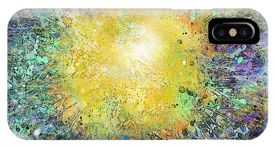 Sun iPhone X Case featuring the digital art What Kind of Sun VII by Carol Jacobs