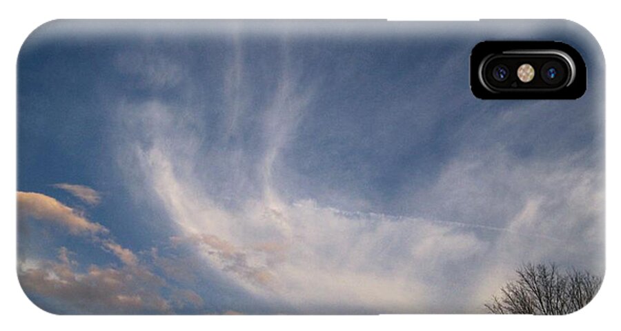 Cloud Formation Of Face iPhone X Case featuring the photograph Where does the wind come from by Kristine Nora
