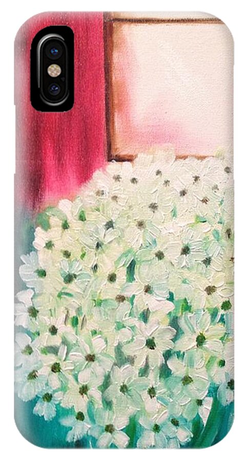 Flowers iPhone X Case featuring the painting White Flowers by Brindha Naveen